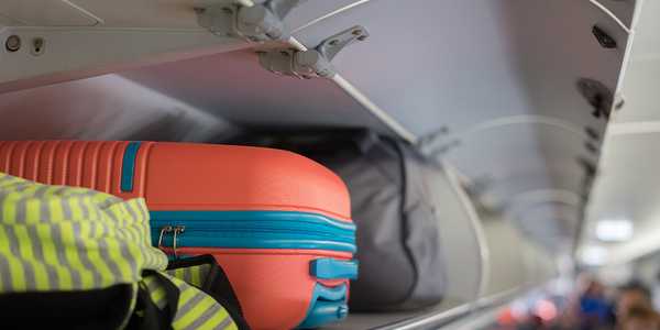 A bag in an airplane cabin